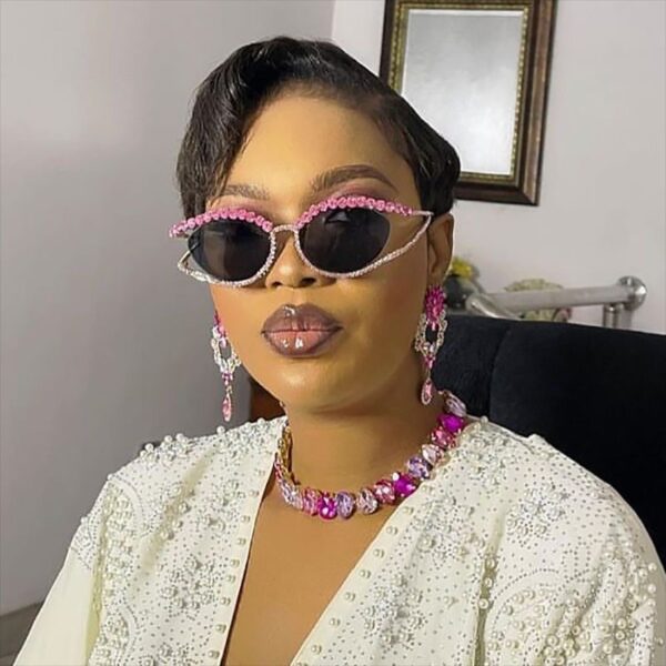 Wholesale 2025 New Diamond-Encrusted Cut Out Y2K Cat-Eye Sunglasses European and American Ins Sunglasses Fashionable Stylish Women's Sunglasses Trend