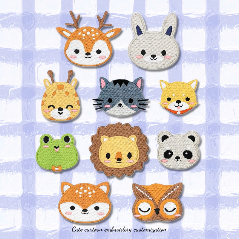 Wholesale Cartoon Animal Embroidered Cloth Stickers Cute Bag Decorative Clothes Stickers Embroidered Patch Cross-border Garment Aessories