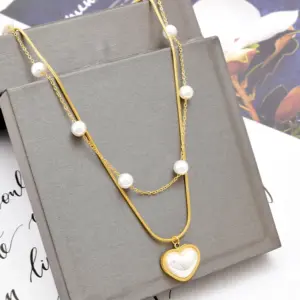 Double Layer Pearl Heart