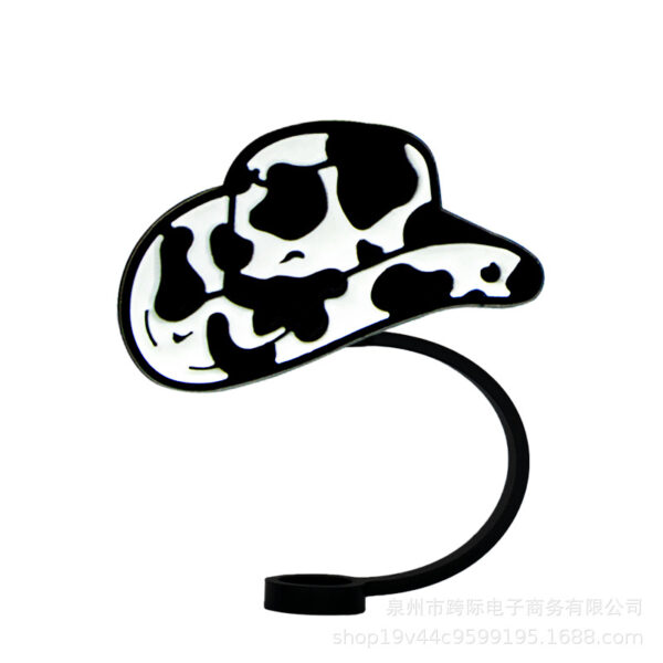 Wholesale New leisure Denim diy decorations accessories suction pipe sleeve silicone dust plug cute straw dust-proof straw cap