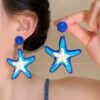 Wholesale [Holiday Island] Seaside Holiday Style Straw Suower Earrings Personality Elegant Skinny All-match Western Style Earrings