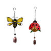 Wholesale Cross-border new metal wind chimes bees beetle glass painted crafts iron painted paint hanging ornaments in stock