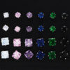 Wholesale European and American Cross-border Fashion Geometric Square Zircon Earrings Light Luxury Creative High-end Women's Earrings 12-piece Set