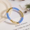 Wholesale Cross-border Fashion European and American Creative Tube Beads Elastic Bracelet Acrylic Double Color Curved Tube Round Tube Bracelet
