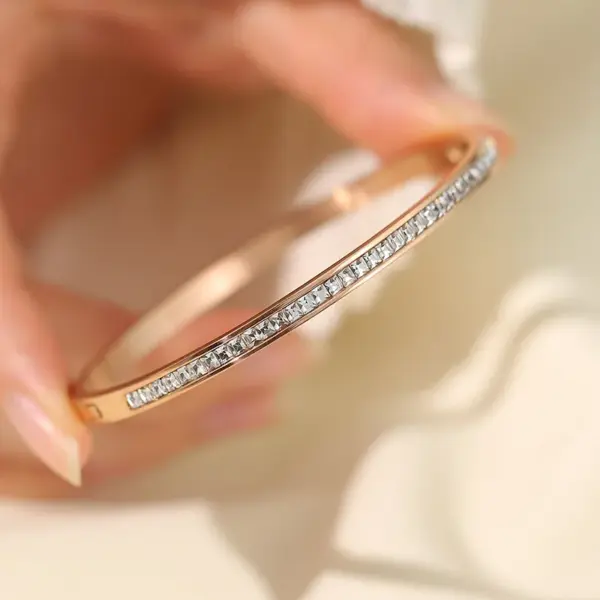 Wholesale Round Titanium Steel Retro Bangle