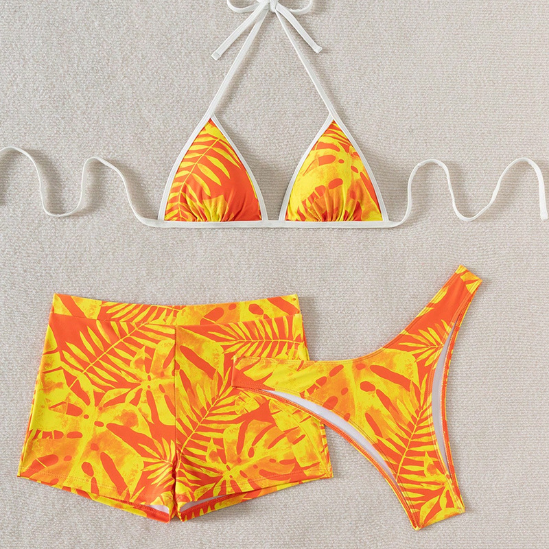 Wholesale 2025 New Swimsuit Amazon Split Bikini Cross-Border Printed Sexy Split Swimsuit Three-Piece Bikini