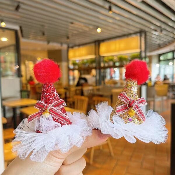 Wholesale Cross-border New Christmas Hairpin Fluffy Ball Hair Accessories Sequins Gauze Skirt Hairpin Party Decoration Headwear Cute Headwear