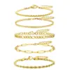 Simple Style Solid Color 304 Stainless Steel 18K Gold Plated Twisted Rope Chain Snake Chain Bracelets Chain Bracelet In Bulk