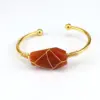 Unisex Crystal Healing Metal U Shape Bangle Healing Crystals Jewelry