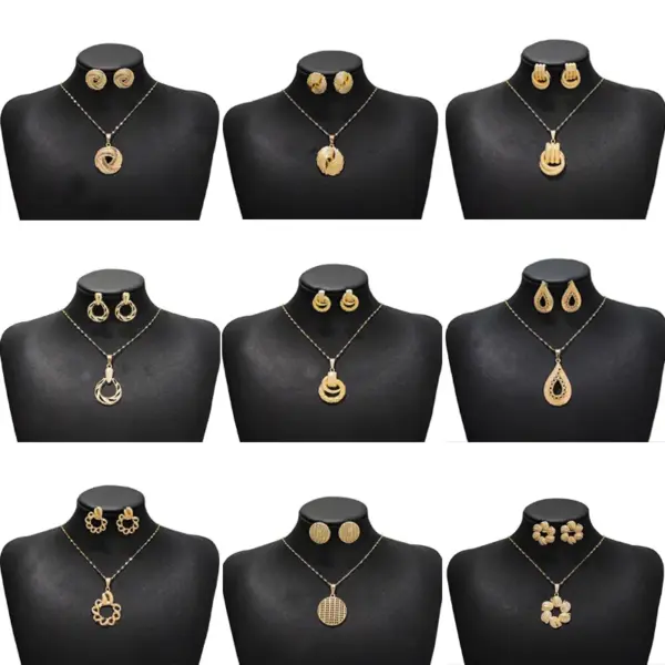 Wholesale Jewelry Elegant Classical Geometric 304 Stainless Steel Plating Jewelry Set