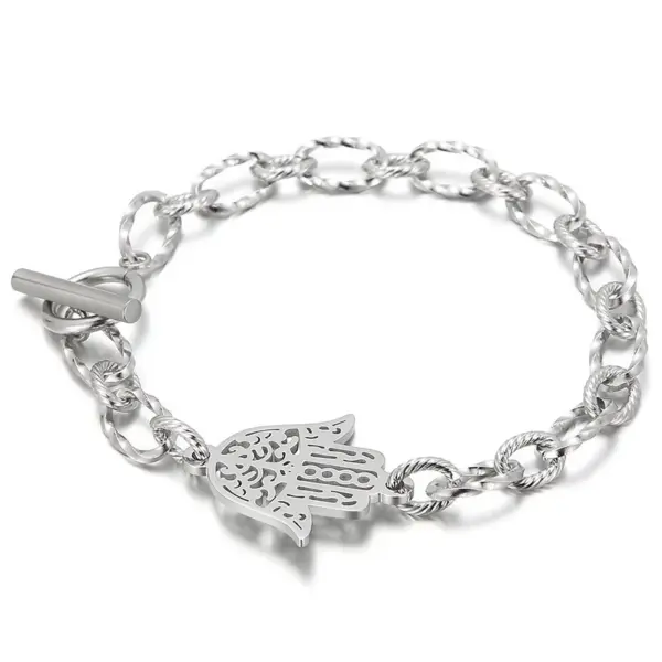 Wholesale PVD Coated 18K Gold Plated Geometric Titanium Steel Fashion Waterproof Non Tarnish Bracelets