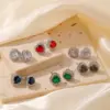 Wholesale 1 Pair Sweet Simple Style Heart Shape Plating Inlay Copper Zircon Silver Plated Ear Studs