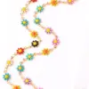 Wholesale Fashion Flower Brass Gold Plated Necklace In Bulk