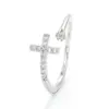 Wholesale Fashion Simple Open Cross Inlaid Zircon Copper Ring Wholesale Nihaojewelry
