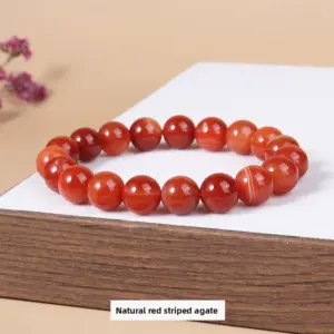 Optimized Striped Agate Bracelet / Diameter 8.1-8.8mm (about 21-23 Pieces)