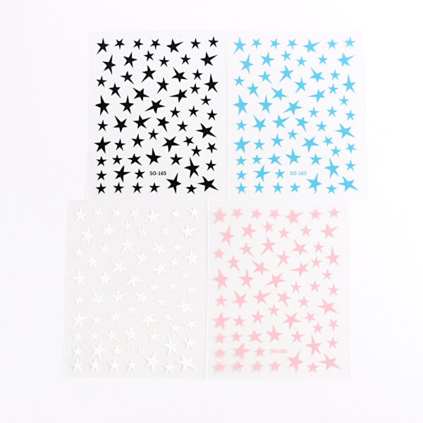 Wholesale Nail Art Stickers i Laser Purple Glitter Silver Starry Nail Art Stickers