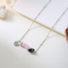 Wholesale Stainless Steel Zodiac Necklace Irregular Natural Stone Pendant Necklace