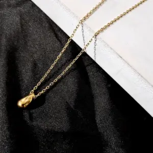 X999 Water Drop Necklace Gold