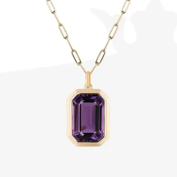 Wholesale Jewelry Vintage Style Square 304 Stainless Steel Zircon 18K Gold Plated Plating Inlay Stainless Steel Necklaces
