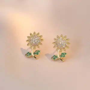 E605 Sunflower Earrings