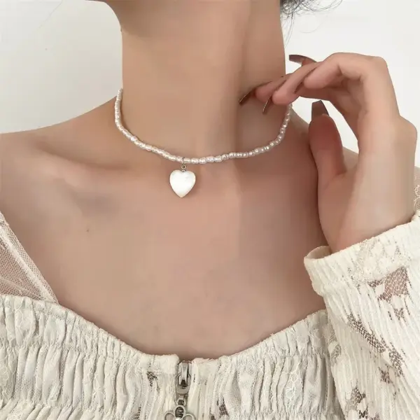 Wholesale Elegant Heart Shape Imitation Pearl Women's Necklace