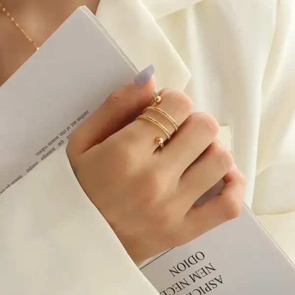 PVD Coated Real Gold Plated 18K Gold Geometric 304 Stainless Steel Waterproof Non Tarnish