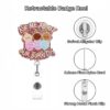Wholesale Acrylic Glitter Funny Hospital Staff Retractable Rotating Badge Reel Doctor Nurse ID Buckle Easy Pull Buckle