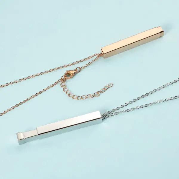 Wholesale Ion Plating (IP) 18K Gold Real Plated U Shape Customization Laser Engraving 304 Stainless Steel Streetwear Waterproof Non Tarnish Pendant Necklace