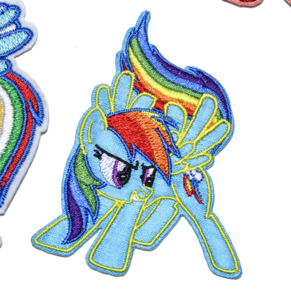 Wholesale Cartoon Embroidered Rainbow Cute Pony Series Fabric Applique