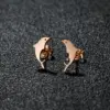 PVD Coated 18K Gold Real Gold Plated Clouds Dolphin Skates 304 Stainless Steel French Style Modern Style Sweet Waterproof Non Tarnish Ear Studs