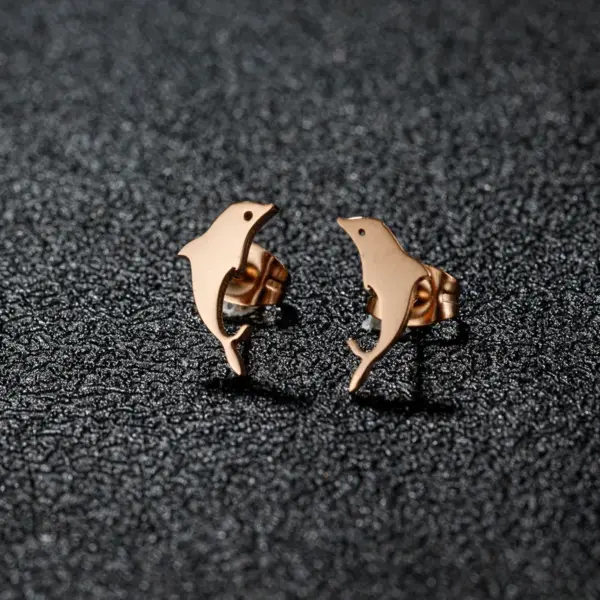 PVD Coated 18K Gold Real Gold Plated Clouds Dolphin Skates 304 Stainless Steel French Style Modern Style Sweet Waterproof Non Tarnish Ear Studs