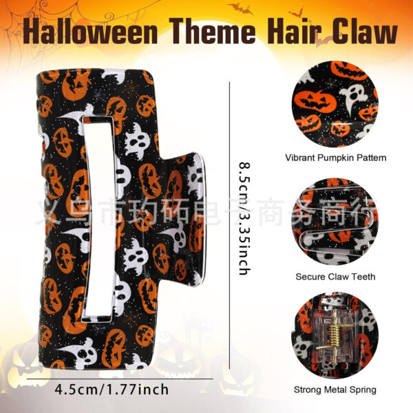 Wholesale Cross-Border New Halloween Grabber Skull Bat Ghost Square Hairpin Funny Shark Clip European and American Hair Accessories