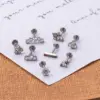 1 Piece Lip Rings Fashion Geometric Pure Titanium Plating Zircon