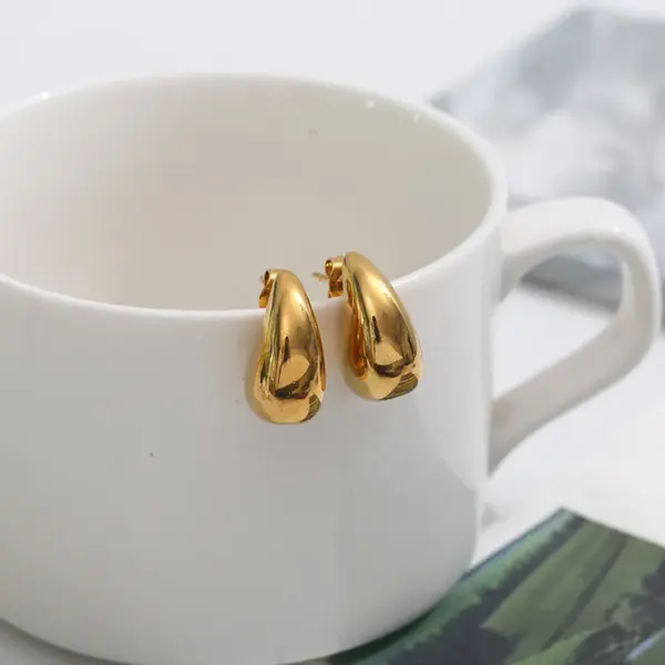 1 Pair Simple Style Geometric Plating 304 Stainless Steel 18K Gold Plated Ear Studs