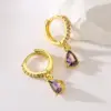 Wholesale 1 Pair Simple Style Geometric Copper Irregular Plating Inlay Zircon Earrings