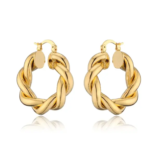 Fashion Retro Geometric Copper-plated Real Gold Earrings