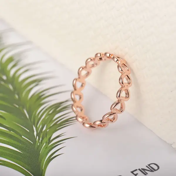 Wholesale New Fashion Ring Jewelrycreative Metal Copper Electroplating Ring Adjustable Ladies Hollow Love Ring