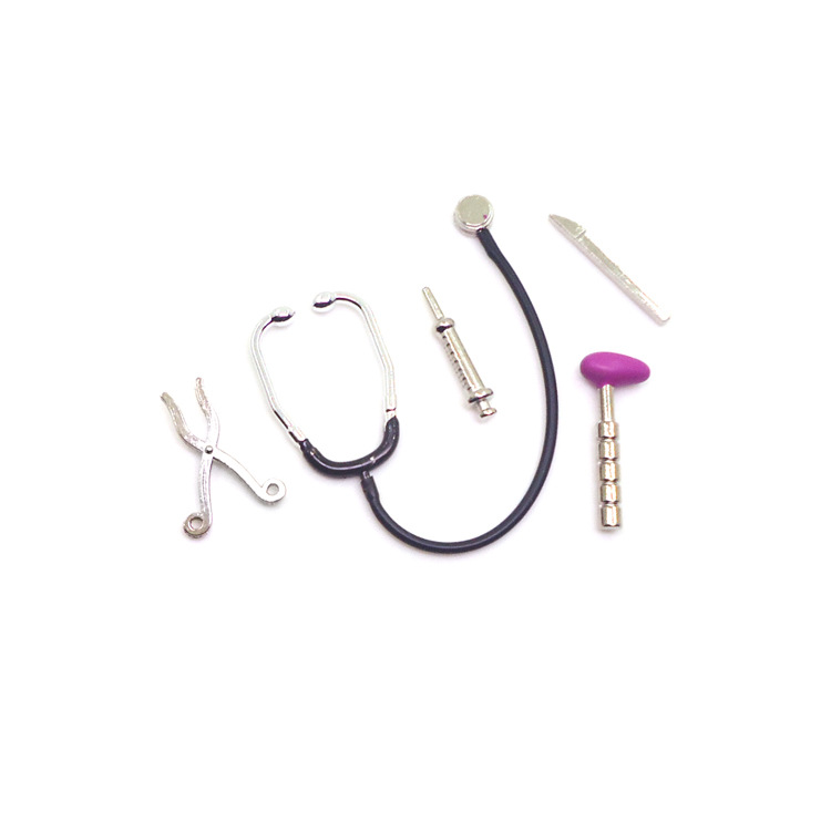 Wholesale 1:12 doll house aessories dollhouse mini medical appliance earpiece simulation stethoscope model