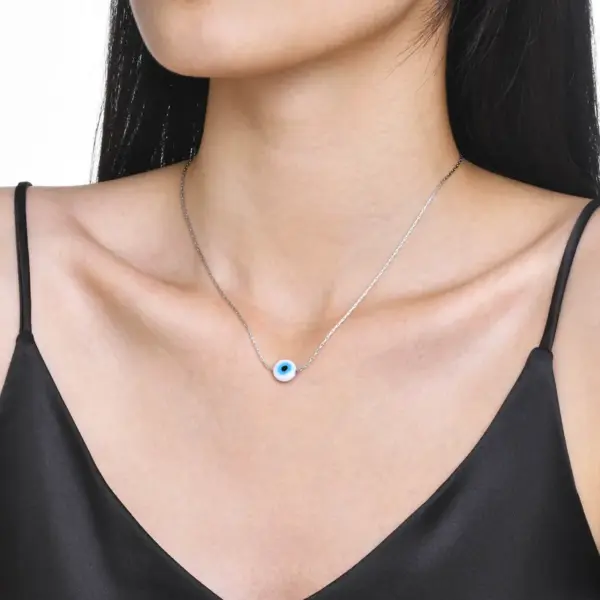 Wholesale PVD Coated Real Gold Plated Devil'S Eye Stainless Steel Vacation Streetwear Waterproof Non Tarnish 304 Stainless Steel Pendant Necklace