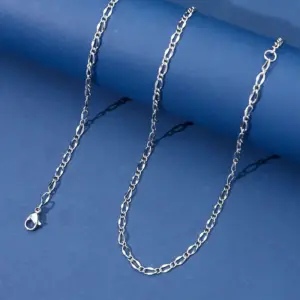 3.0. Twist Lip Chain (Steel Color) / Length: 45+5CM