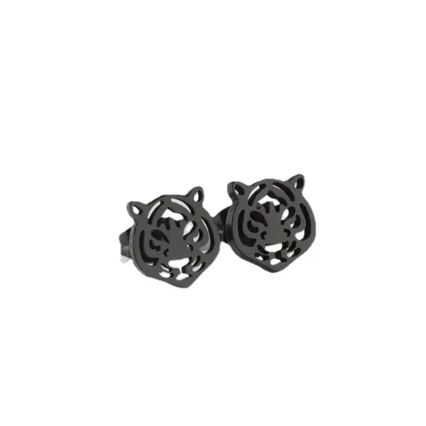 Wholesale PVD Coated 18K Gold Real Gold Plated Tiger 304 Stainless Steel Fashion Waterproof Non Tarnish Earrings