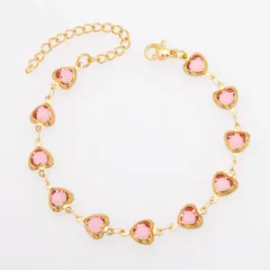 Gold + Pink / Bracelet 17 + 5cm