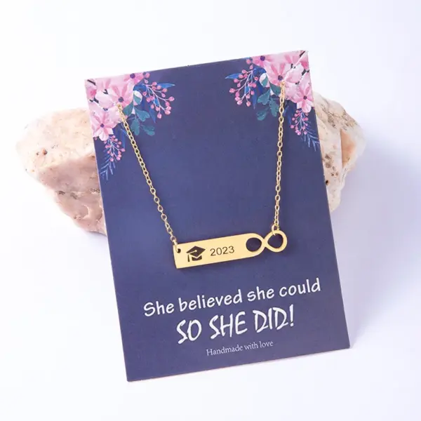 Wholesale 304 Stainless Steel Gold Plated Simple Style Plating Hat Infinity Necklace