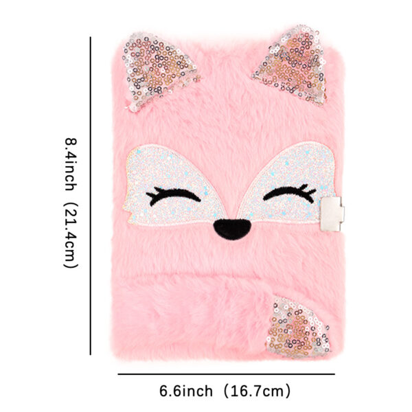 oly-809637673aef3977fe030f1caf8df692 Wholesale Cross-border Direct Supply Fox Plush Notebook Tie-dyed Student Diary Hand Ledger High Color Value Gift Award Notepad