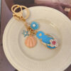 Wholesale Cute diamond-encrusted slippers car keychain metal bag pendant key chain gift