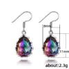 Wholesale Retro Water Droplets Inlaid Crystal Copper Artificial Gemstones Crystal Earrings