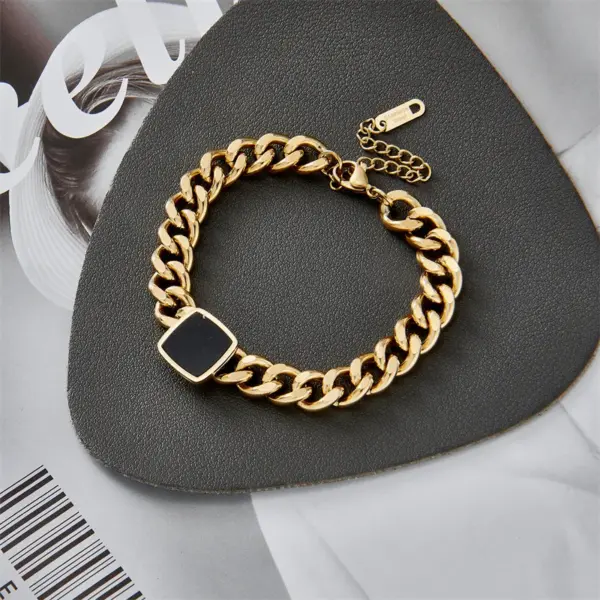 Wholesale Hip-Hop Geometric Stainless Steel No Inlaid Bracelets In Bulk