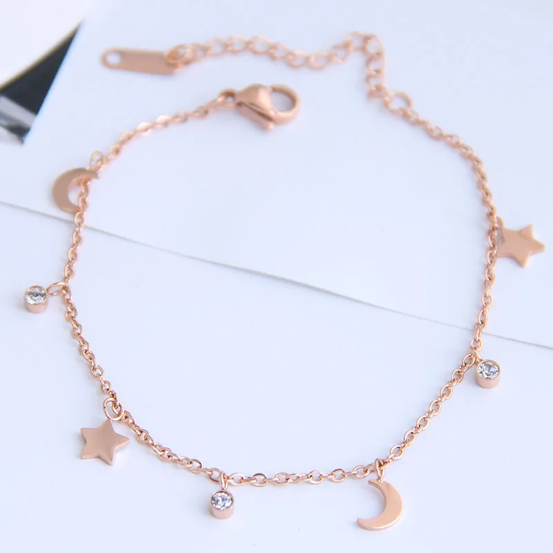 Wholesale Korean Fashion Titanium Steel Star Moon Bracelet