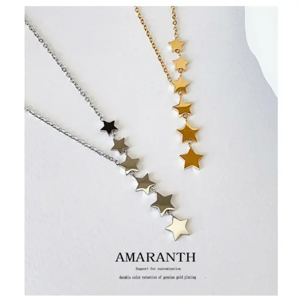 Wholesale 1 Piece Fashion Star Titanium Steel Plating Necklace