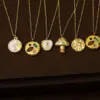 Wholesale Vacuum Plating 18K Gold Plated Sun 304 Stainless Steel Baroque Style Beach Commute 304 Stainless Steel Pendant Necklace
